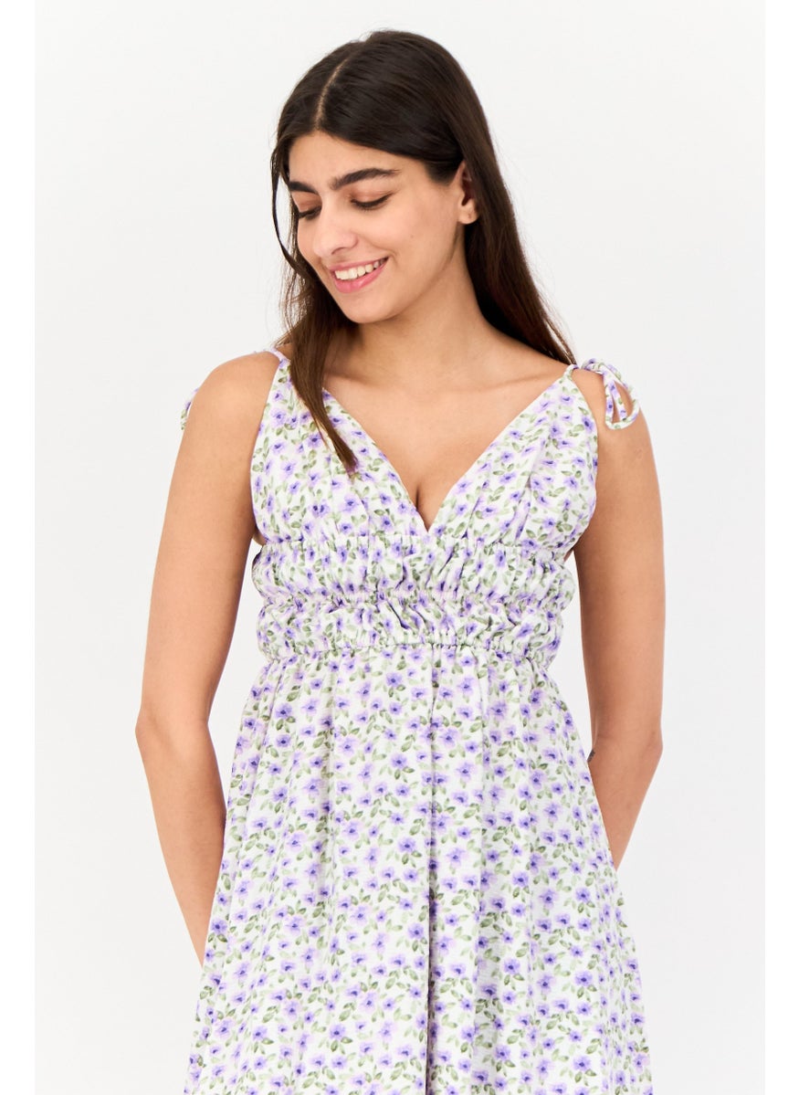 BRAVE SOUL Women Floral Print Casual Midi Dress, Multicolor  - Image 4