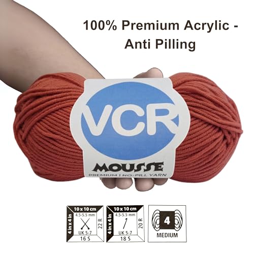 VCR 4ply Dark Maroon Yarn, 100 Grams Hank, 190 Meters Length, Acrylic Ball for Crochet and Knitting, Soft Crosia Threads, Pack of 1 Yarn, Suitable for DIY Crafts - Image 3