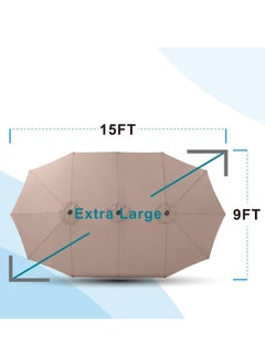 Cool Baby COOLBABY 15ft Patio Umbrella Double-Sided Outdoor Market Extra Large Umbrella with Crank Umbrella Base Included  - Image 2