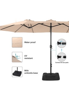 Cool Baby COOLBABY 15ft Patio Umbrella Double-Sided Outdoor Market Extra Large Umbrella with Crank Umbrella Base Included  - Image 4