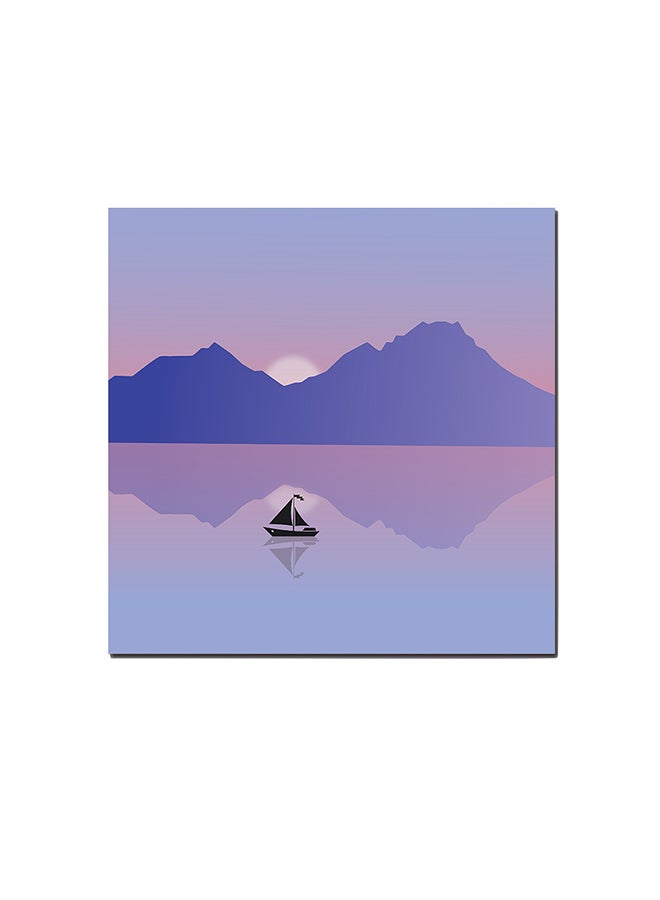 RYN Sea And Sunset Wall Art Painting Blue/Pink/Black 30 x 30centimeter - Image 2