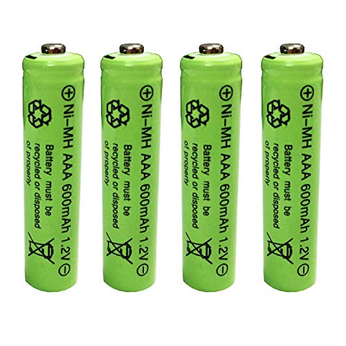 GSUIVEER Ni-mh AAA 600mAh 1.2V Triple A Rechargeable Batteries for Outdoor Garden Solar Light Lamp 4Pcs - Image 1