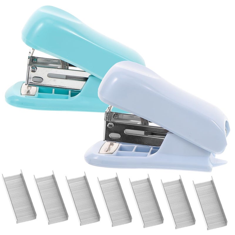 Mini Pastel Blue Green Stapler Set 2 Pack For Office Home And Classroom Supplies - Image 2