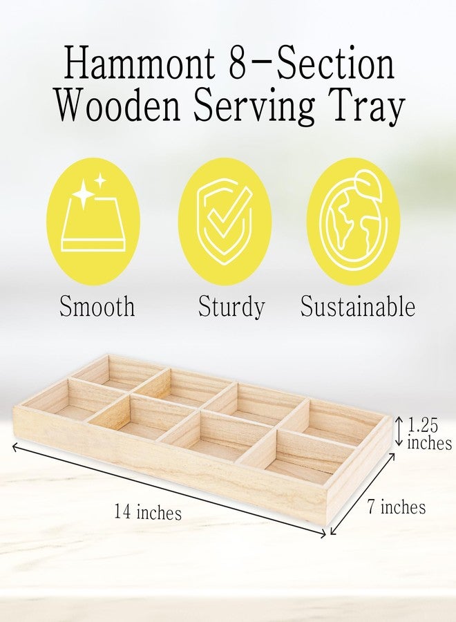 Hammont Rectangular Sectional Wooden Trays - 2 Pack - 7”x14”x1.25” - Eco Friendly Decorative Wooden Tray for Dry Fruits & Candies | Organic Wooden tray for Gift & Home Décor - Image 4