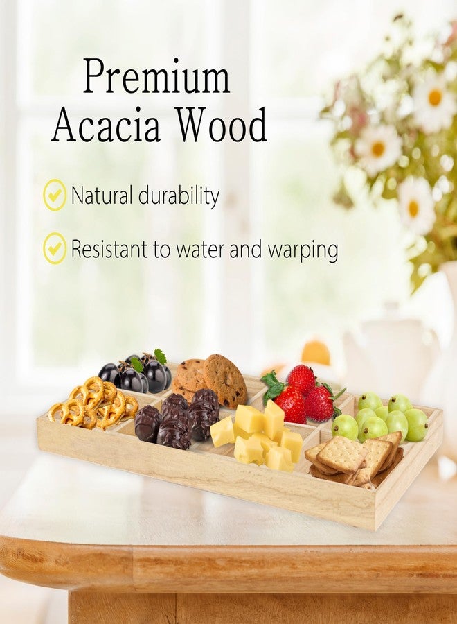 Hammont Rectangular Sectional Wooden Trays - 2 Pack - 7”x14”x1.25” - Eco Friendly Decorative Wooden Tray for Dry Fruits & Candies | Organic Wooden tray for Gift & Home Décor - Image 5