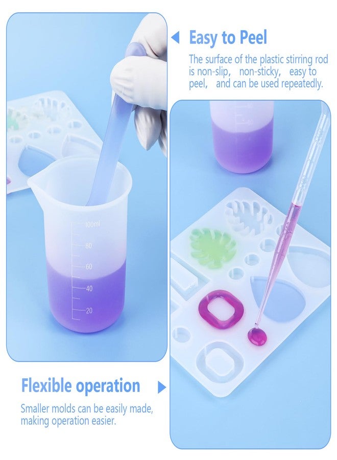 KISREL Silicone Measuring Cups for Resin, Resin Supplies with 600ML+250ML+ 100ML Silicone Cups, Resin Mixing Cups, Silicone Stir Sticks, Epoxy Mixing Cup - Image 5