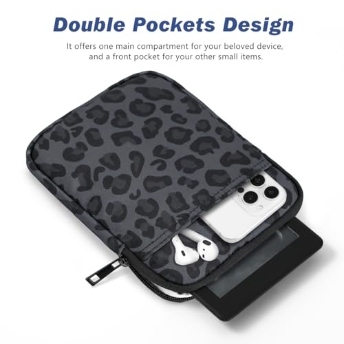 Dadanism 6-7 Inch Universal Padded Sleeve for 7" Colorsoft Signature Edition eReader 2024 and 6" eReader Book, Protective Sleeve Pouch Bag Carrying Case for Kobo E-Reader, Leopard - Image 4