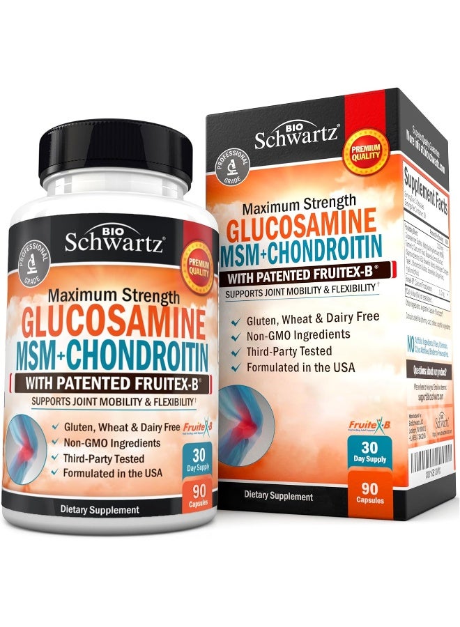 BioSchwartz Glucosamine MSM, Chondroitin Anti Inflammatory Gluten-free Supplement - Image 1