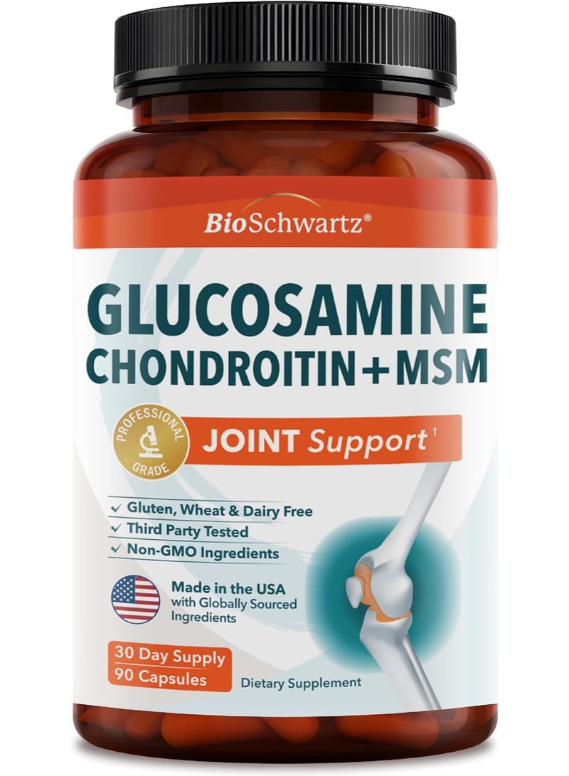 BioSchwartz Glucosamine MSM, Chondroitin Anti Inflammatory Gluten-free Supplement - Image 1