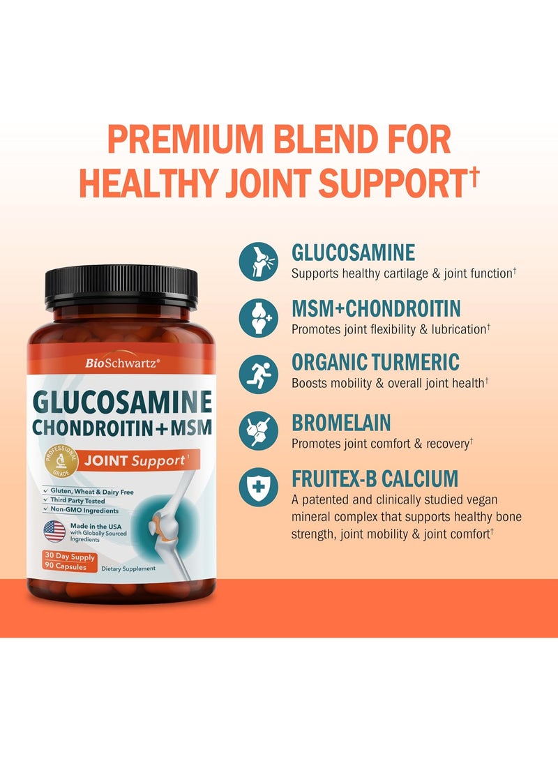 BioSchwartz Glucosamine MSM, Chondroitin Anti Inflammatory Gluten-free Supplement - Image 3