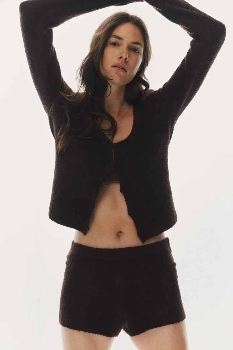 H&M Bouclé-knit mini shorts