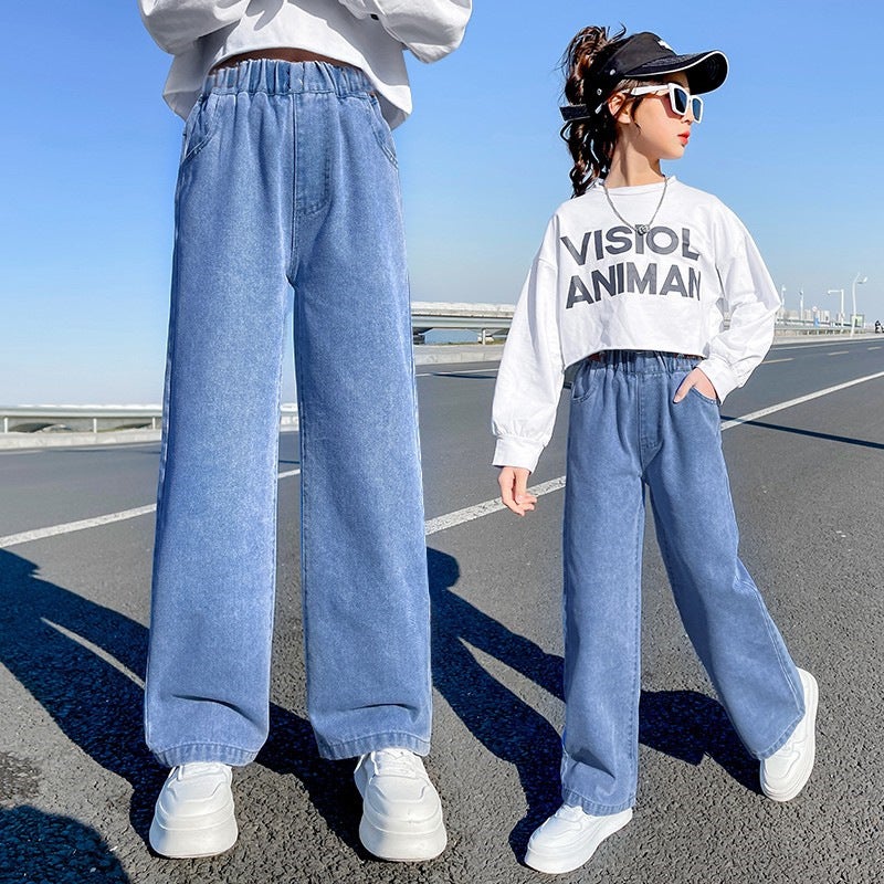 Girls Jeans Children'S Pants Medium And Large Children'S Trousers And Delivery - Image 4