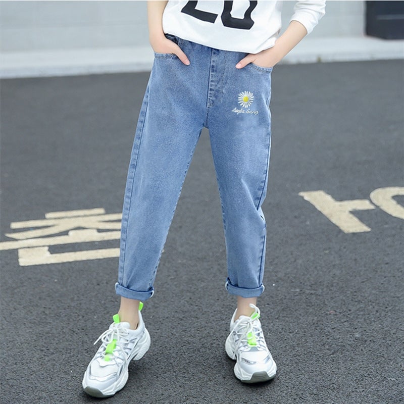 Girls Jeans Children'S Pants Medium And Large Children'S Trousers And Delivery - Image 3