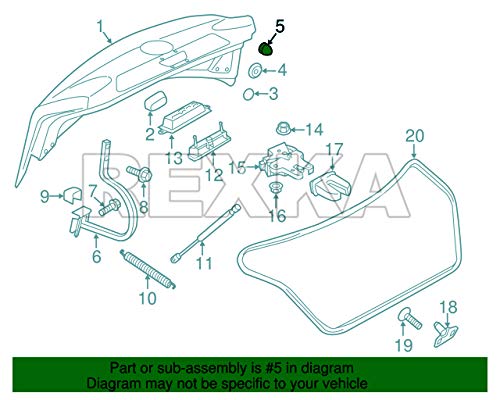 Rexka 15pcs Rubber Hood Bumper Compatible with Volkswagen 867-827-500-A Arteon, Beetle, Cabrio, CC, Eos, Golf, Golf R, GTI, Jetta, Passat, R32, Rabbit, Touareg - Image 4