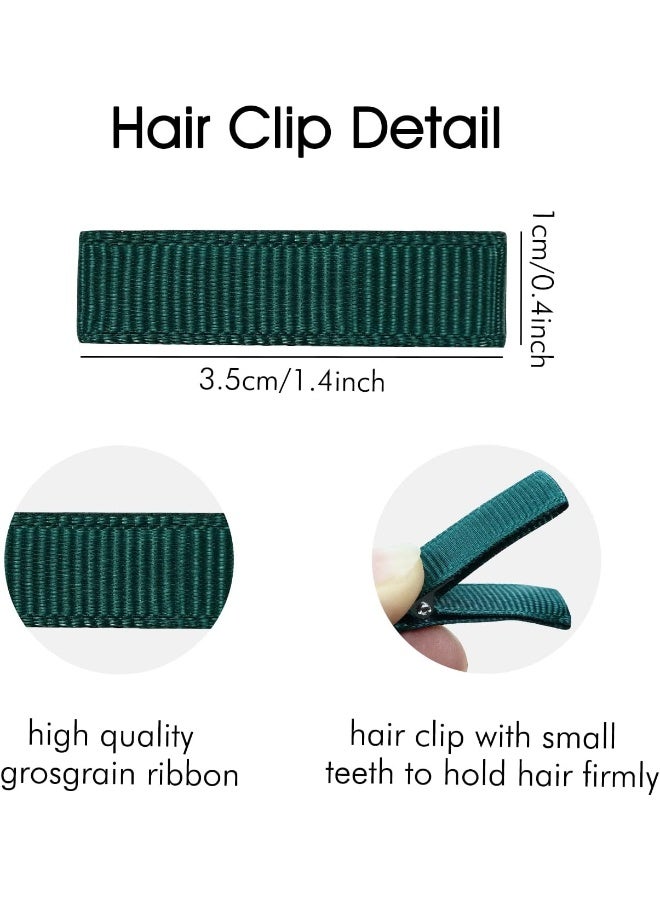 Cinaci 60 Pack Solid 1.4" Grosgrain Ribbon Covered Fully Lined Small Alligator Hair Clips for Fine Hair Soft Mini Duckbill Hair Barrettes DIY Hair Accessories for Baby Girls Boys Infants Toddlers Kids - Image 2