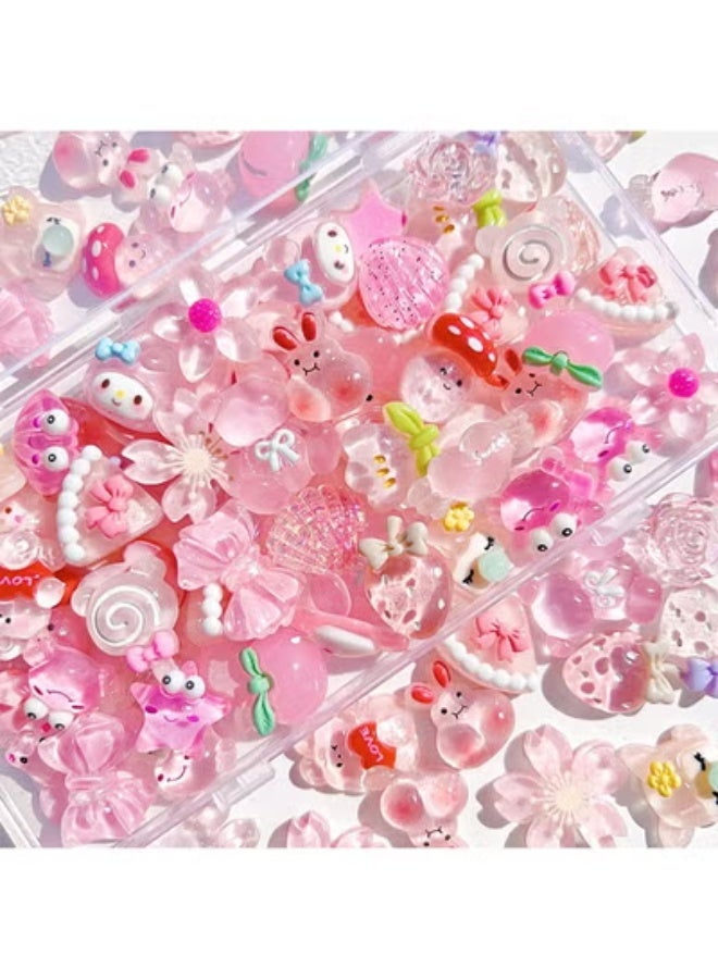 fantasize 60pcs Slime Charms Cute Set, Bulk Mixed Resin Charms Set Ornament Scrapbooking - Image 1