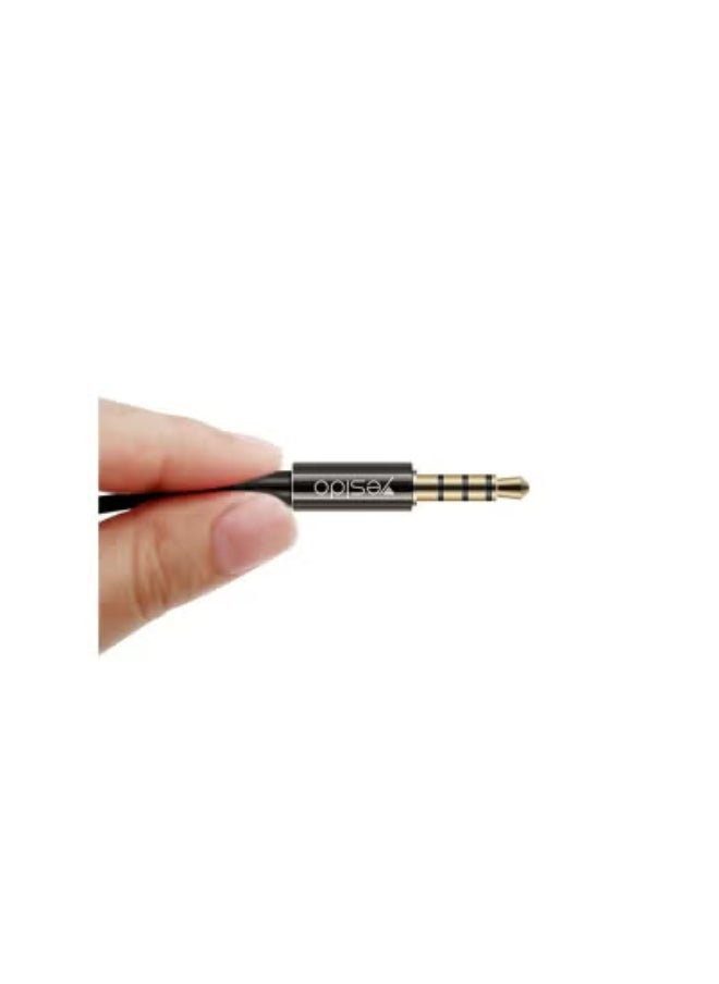 Yesido YAU02 3.5mm AUX Audio Cable – 1.0m Durable Nylon Braided Male-to-Male Stereo Cable for Car, Headphones, Speakers, Home Audio & Smartphones – Tangle-Free Design with Hi-Fi Sound Quality & Universal 3.5mm Jack Compatibility – Black  - Image 4