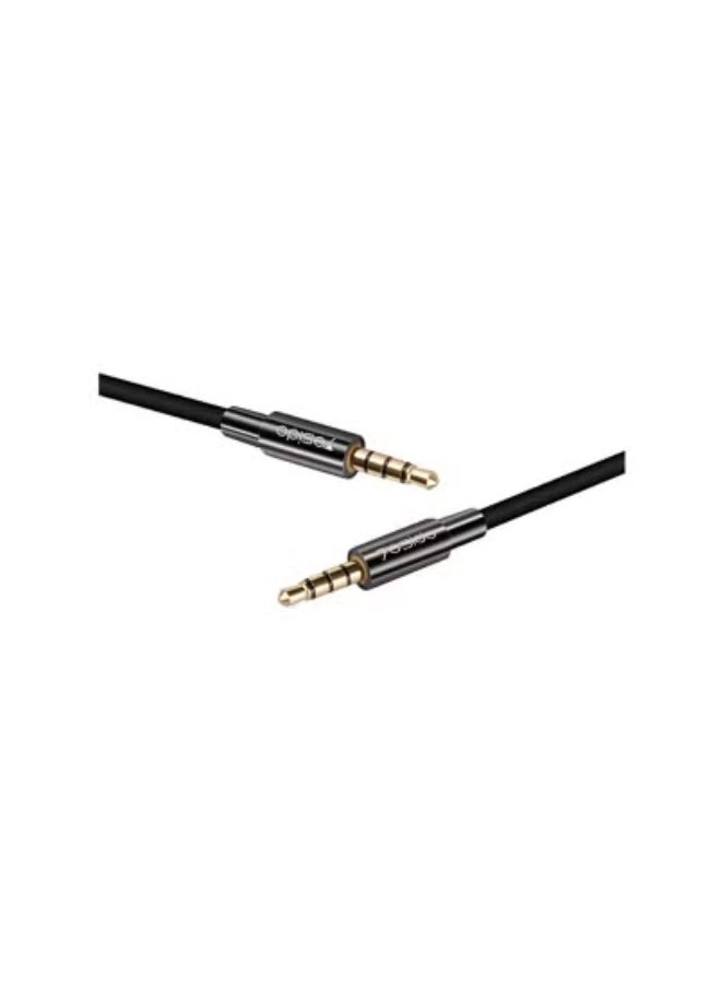 Yesido YAU02 3.5mm AUX Audio Cable – 1.0m Durable Nylon Braided Male-to-Male Stereo Cable for Car, Headphones, Speakers, Home Audio & Smartphones – Tangle-Free Design with Hi-Fi Sound Quality & Universal 3.5mm Jack Compatibility – Black  - Image 3