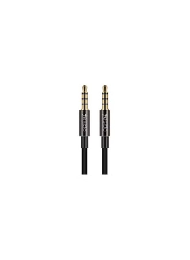 Yesido YAU02 3.5mm AUX Audio Cable – 1.0m Durable Nylon Braided Male-to-Male Stereo Cable for Car, Headphones, Speakers, Home Audio & Smartphones – Tangle-Free Design with Hi-Fi Sound Quality & Universal 3.5mm Jack Compatibility – Black  - Image 1
