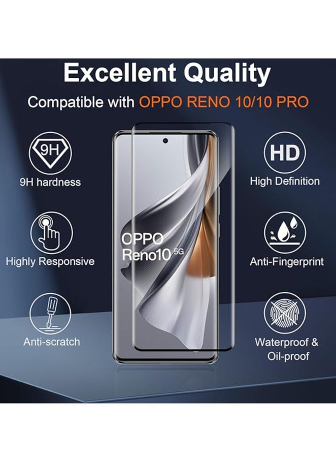 For OPPO Reno 10 5G/OPPO Reno 10 Pro 5G Screen Protector, 2 3D Curved Protectors Tempered Glass Screen Protectors, 2 Camera Protectors - Image 2