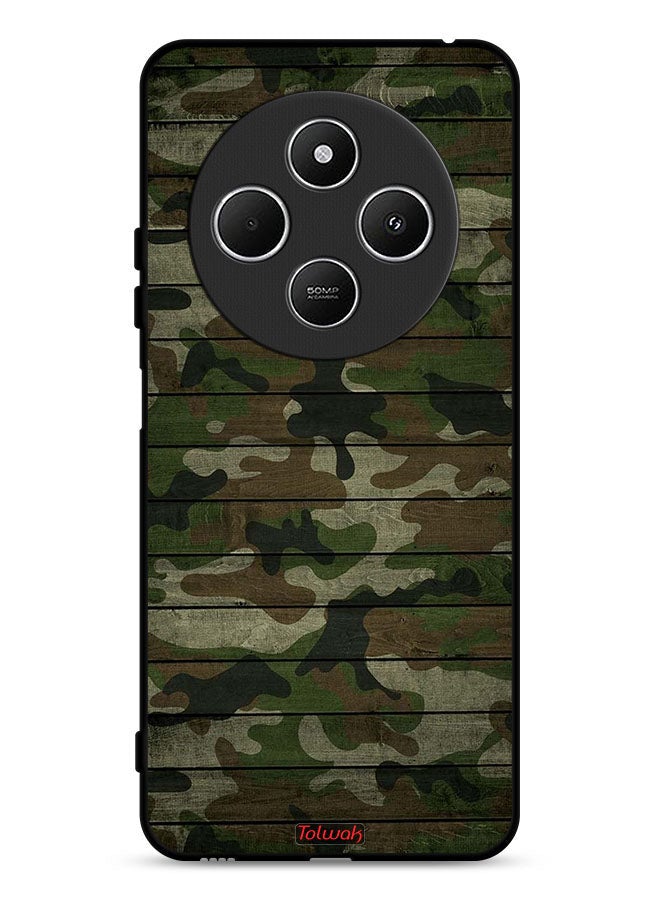 Tolwak Xiaomi Redmi 14R 5G Protective Case Cover Camouflage Wooden Pattern - Image 1