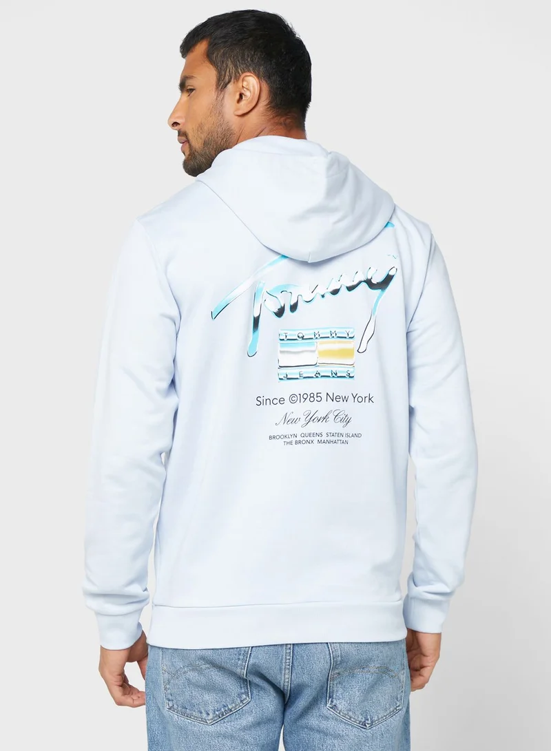 TOMMY JEANS Text Print Hoodie