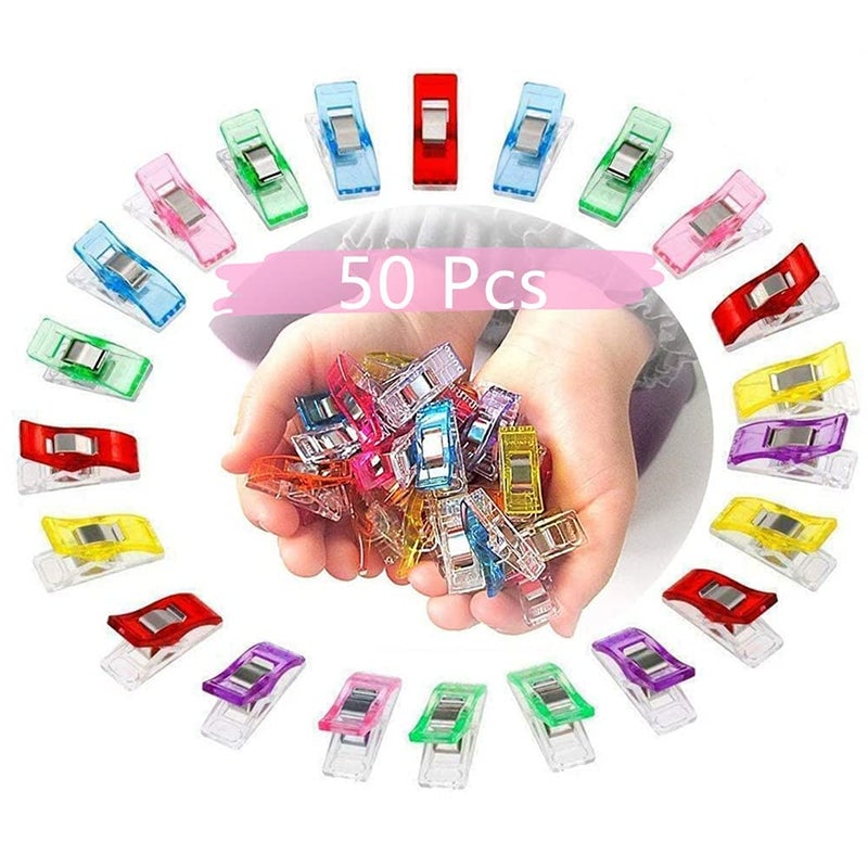 Sichumaria 50 Pcs Sewing Clips Multi-Color For Sewing Craft Clamps Crochet And Knitting All Purpose For Quilting Binding Clips Fabric Clips Blinder Clips Photo Hanging Clips - Image 1