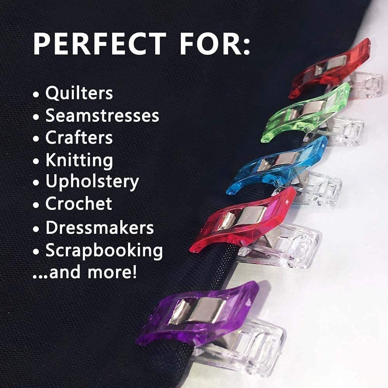 Sichumaria 50 Pcs Sewing Clips Multi-Color For Sewing Craft Clamps Crochet And Knitting All Purpose For Quilting Binding Clips Fabric Clips Blinder Clips Photo Hanging Clips - Image 3