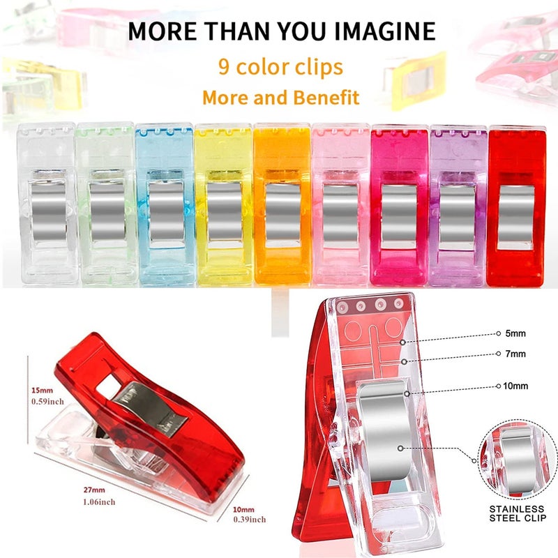 Sichumaria 50 Pcs Sewing Clips Multi-Color For Sewing Craft Clamps Crochet And Knitting All Purpose For Quilting Binding Clips Fabric Clips Blinder Clips Photo Hanging Clips - Image 2