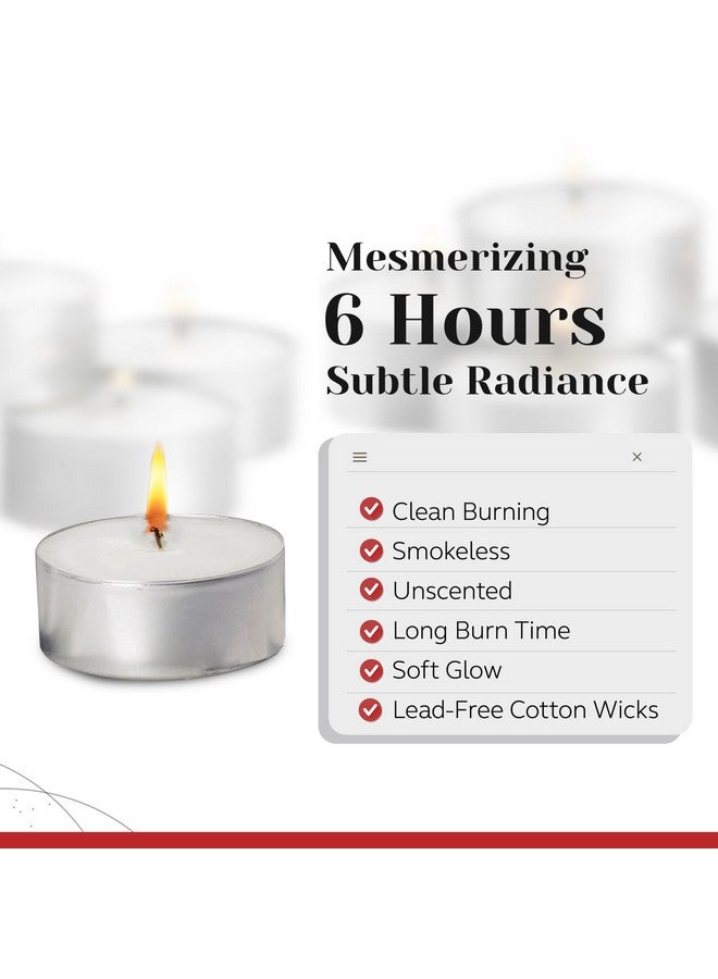 Light In The Dark Tea Light Candles in Metal Cups - 6 Hours Clean, Long Burning White Unscented Tea 250 Votive Candles Bulk for Romantic Dinner, Wedding, Spa & Hotels by PARNOO  - Image 2