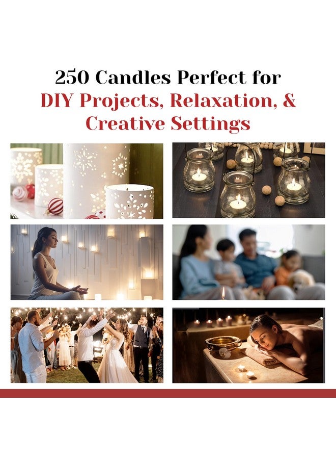 Light In The Dark Tea Light Candles in Metal Cups - 6 Hours Clean, Long Burning White Unscented Tea 250 Votive Candles Bulk for Romantic Dinner, Wedding, Spa & Hotels by PARNOO  - Image 3
