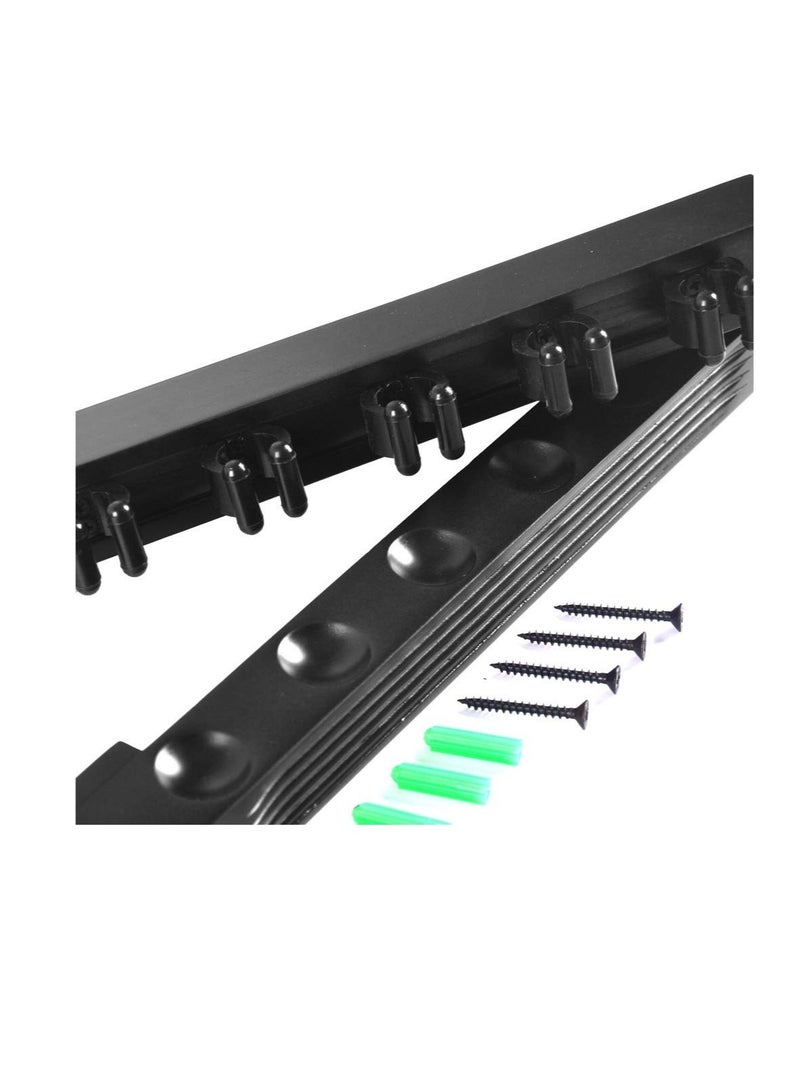 Excefore حاملات عصي البلياردو 1 عبوة، حامل بلياردو مثبت على الحائط، حاملات عصي البلياردو الخشبية مع 6 عصي، مجموعة رفوف عصي البلياردو (أسود) - Image 2