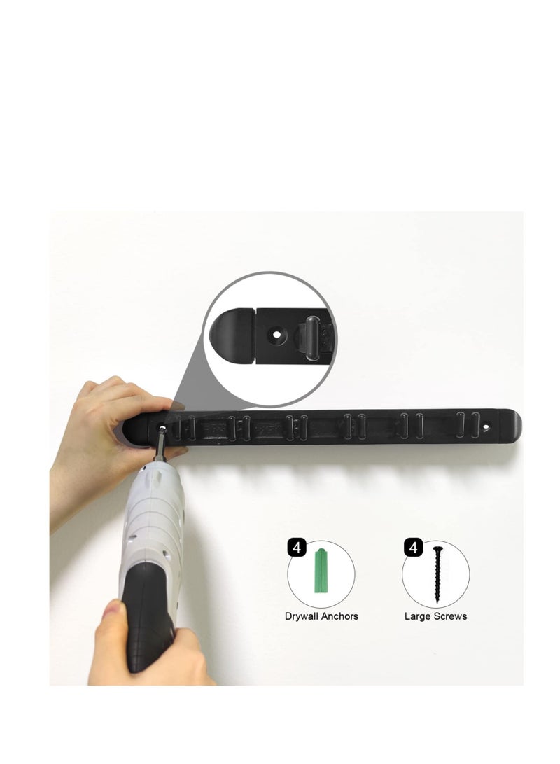 Excefore حاملات عصي البلياردو 1 عبوة، حامل بلياردو مثبت على الحائط، حاملات عصي البلياردو الخشبية مع 6 عصي، مجموعة رفوف عصي البلياردو (أسود) - Image 5