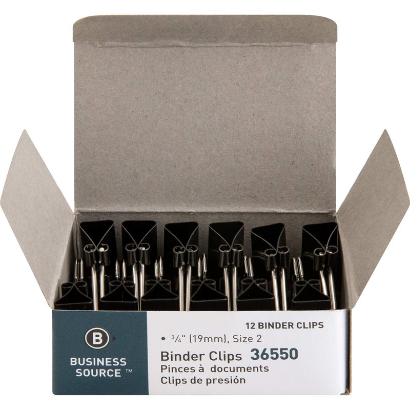 Business Source, BSN36550, Fold-Back Binder Clips, 12 / Dozen, Black - Image 5