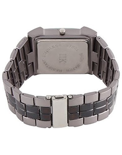 IIK COLLECTION Reactangle Studded Dial Metalic Bracelet Chain Strap Analogue Wrist Watch for Men and Boys - Image 5