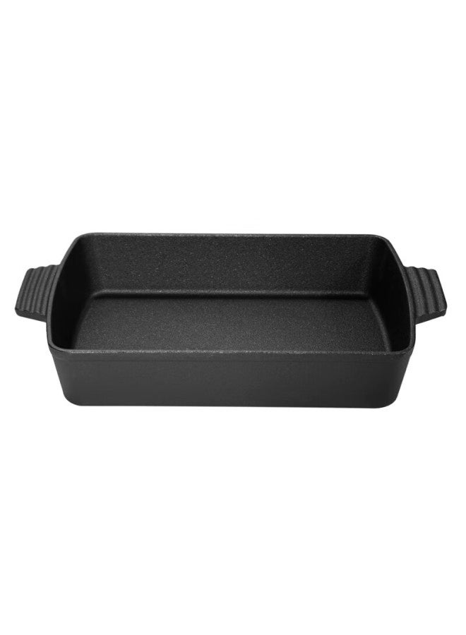 Telssida Cast Iron Fish Grilling Pan, Frying Pan, Uncoated Pancake Griddle, Non-stick Rectangular Flat Bottom Pan, Raw Iron Barbecue Pan - Image 3