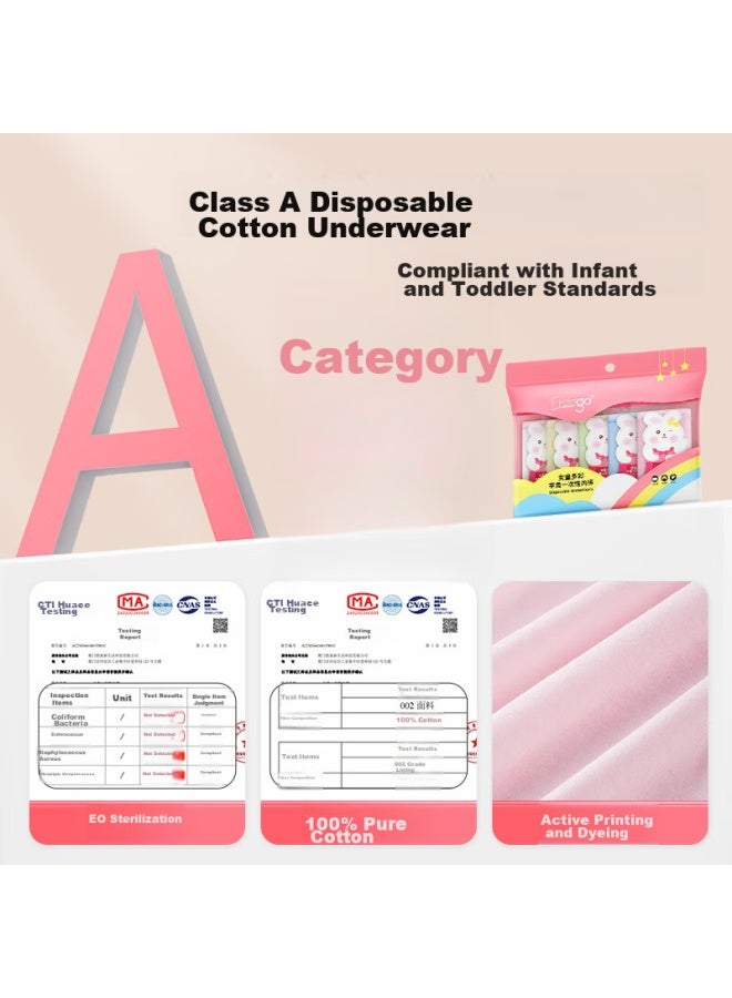 Free Go Freego Children's Disposable Underwear, Pure Cotton, Boys' Elementary School Students, Colorful Boxer Briefs, No-wash Sterilized, Travel, 10 Pieces, Size L - Image 1