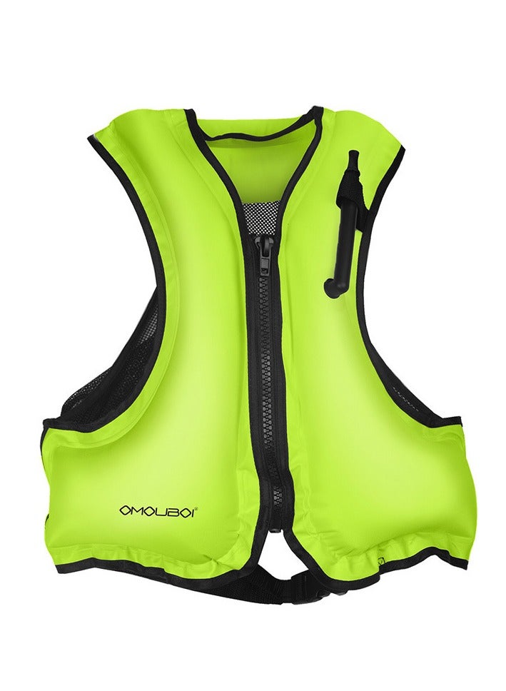 Generic Direct Supply Inflatable Children Adult Life Jacket Buoyancy Vest Surfing Drifting Swimming Auxiliary Suppliesfluorescent green fluorescent green