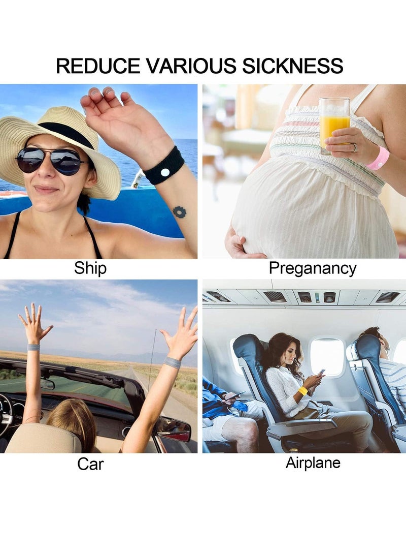 Generic Motion Sickness Bands for Adult Kids, Nausea Relief Acupressure Wristband Bracelets for Pregnancy Morning Sea Car Travel Sickness, Multicolor 6 Pairs - Image 3