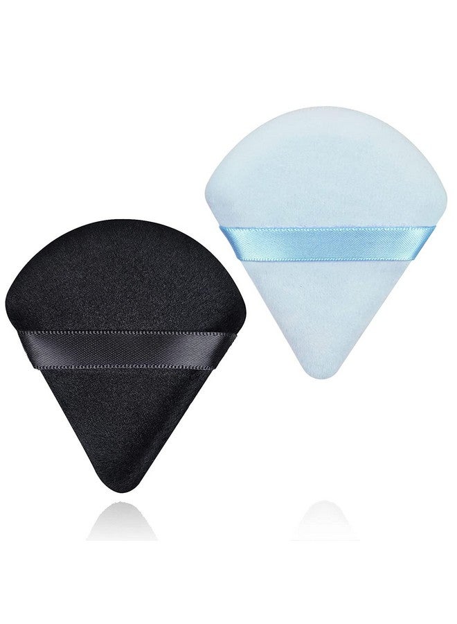 Keli Triangle Powder Puff Soft Plush Powder Puff For Loose Powder & Liquid Cosmetic Makeup Foundation Puff Makeup Tool (2Pcs Triangle Puff) - Image 1