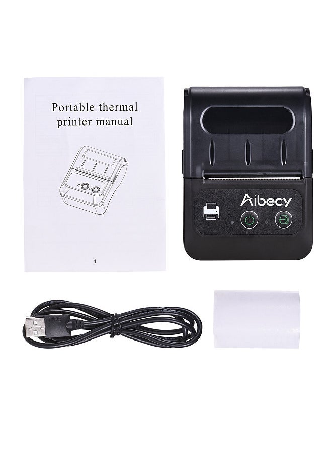 Bisofice - Portable Wireless BT 58mm 2 Inch Thermal Receipt Printer Mini USB Bill POS Mobile Printer Support ESC/POS Print Command Compatible with Android/iOS/Windows for Small Business Restaurant Retail Store - Image 1