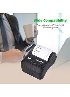 Portable Wireless BT 58mm 2 Inch Thermal Receipt Printer Mini USB Bill POS Mobile Printer Support ESC/POS Print Command Compatible with Android/iOS/Windows for Small Business Restaurant Retail Store