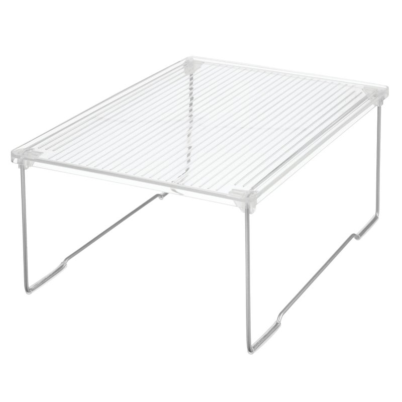 InterDesign iDesign RPET Bath Stacking Shelf Clear Cabinet Organizer