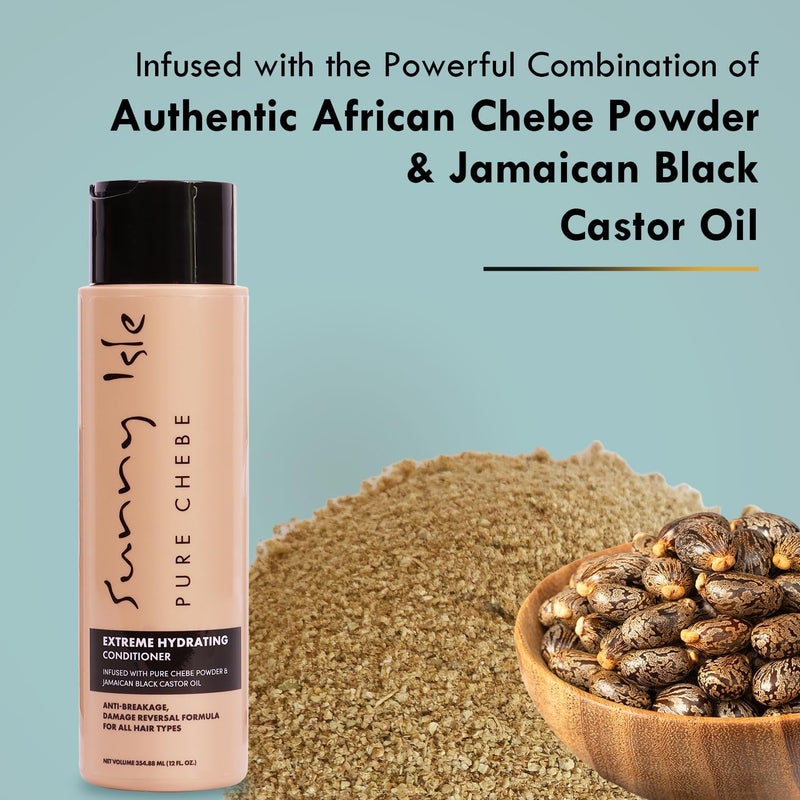 Pure Chebe Extreme Hydrating Conditioner 12oz, Anti-Breakage Formula, Infused with Pure Chebe Powder and Jamaican Black Castor Oil, All Hair Types - Image 1