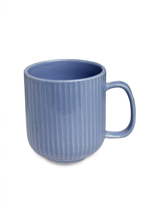Arrabi Praveen Name Personalised Blue Striped Ceramic Microwave Safe 2 Piece Mug with Tray-220ml - Image 3