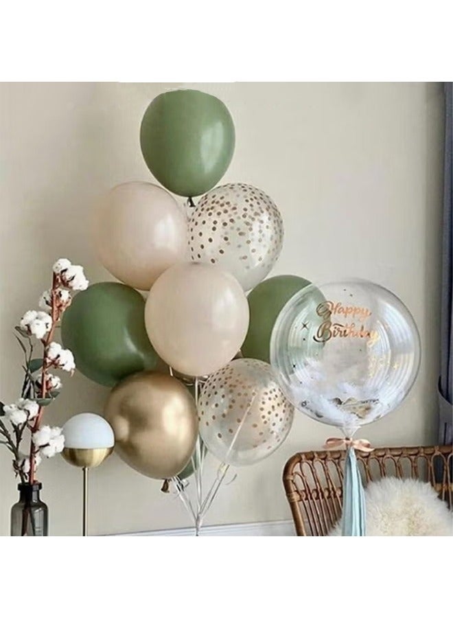 زيمي مجموعة 119 قطعة من بالونات اللاتكس المزخرفة باللون الأخضر الزيتوني - مثالية للتخرج وحفلات استقبال المولود الجديد وحفلات الزفاف وأعياد الميلاد وحفلات العزوبية - مناسبة للداخلية والخارجية - Image 3