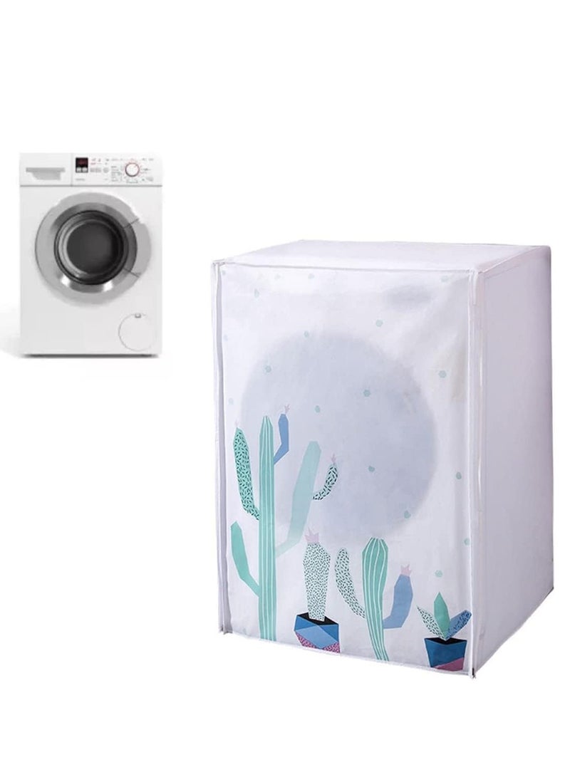 Washing Machine Cover, Clothes Washer Dust Dryer Cover Lid Tumble Dustproof Cover Case with Zipper for Front Load Washer Protection Waterproof Sun Cartoon Pattern for Drum Washing Machine  - Image 1