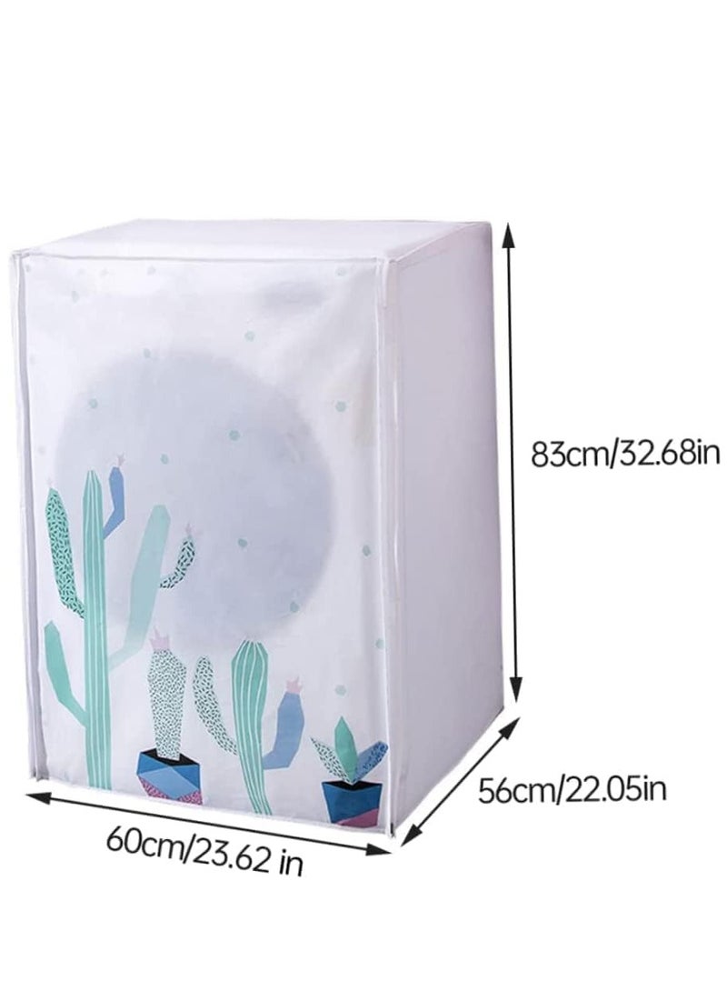Washing Machine Cover, Clothes Washer Dust Dryer Cover Lid Tumble Dustproof Cover Case with Zipper for Front Load Washer Protection Waterproof Sun Cartoon Pattern for Drum Washing Machine  - Image 4