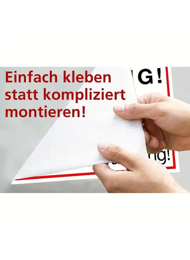 4pcs Fire Door Warning Labels German Stets Geschlossen Halten Sign 8.27x4.13 Inch Red White PVC Safety Stickers For Businesses Public Areas Factories - Image 5