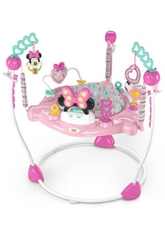 Bright Starts Bright Starts Disney Baby Minnie Mouse Forever Besties Baby Activity Center Jumper with 10 Toys, Lights & Sounds, 360-Degree Seat, 6-12 Months (Pink)  - Image 1